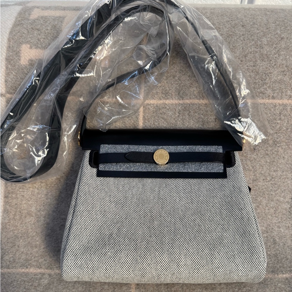 Hermes Mini Herbag Black and Gray